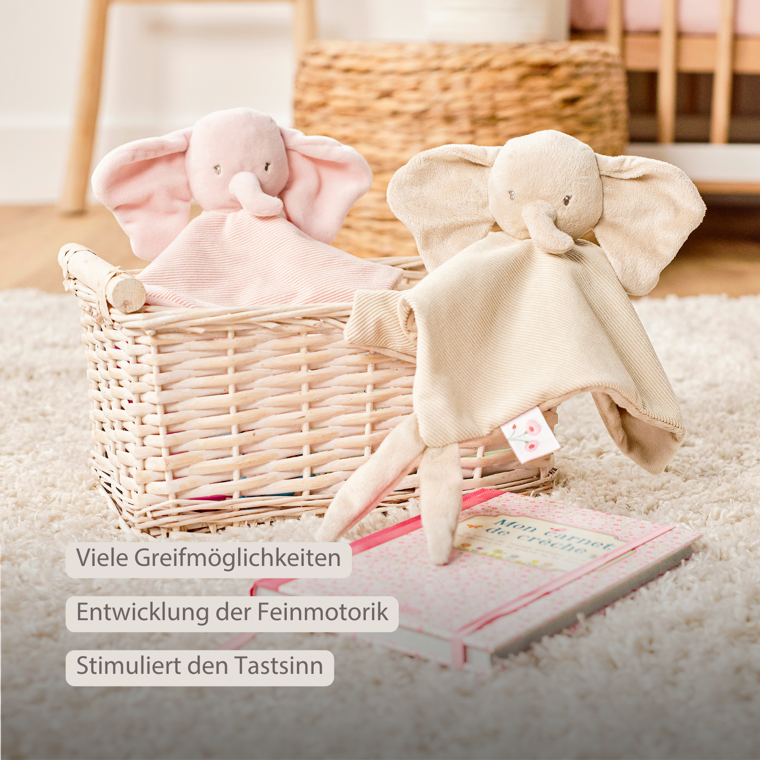 nattou-fanfan-baby-kuscheldecke-doudou-elefant-27-x-27-cm-sand image 3