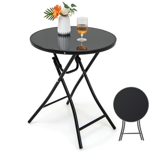 komfotteu-gartentisch-klappbar-rund-59-cm-glas-schwarz-metall image 8