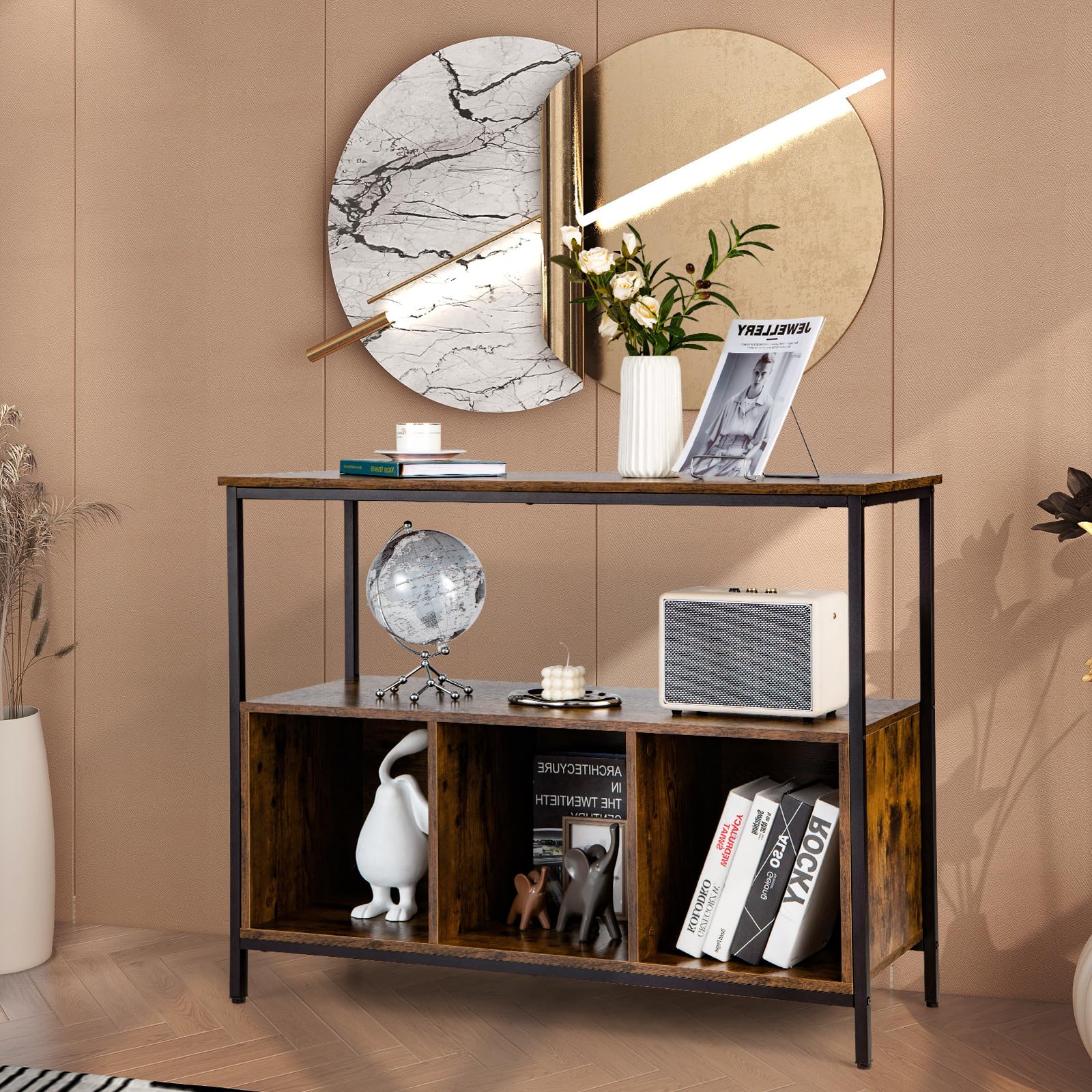 komfotteu-sideboard-kommode-holz-metall-mit-3-f-chern image 2