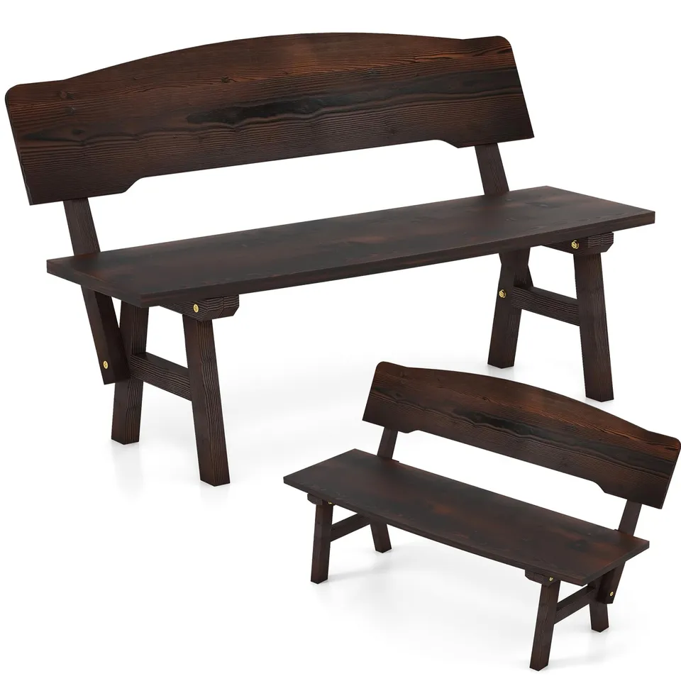 komfotteu-gartenbank-holz-wetterfest-parkbank-fichte-belastbar-bis-325-kg image 1