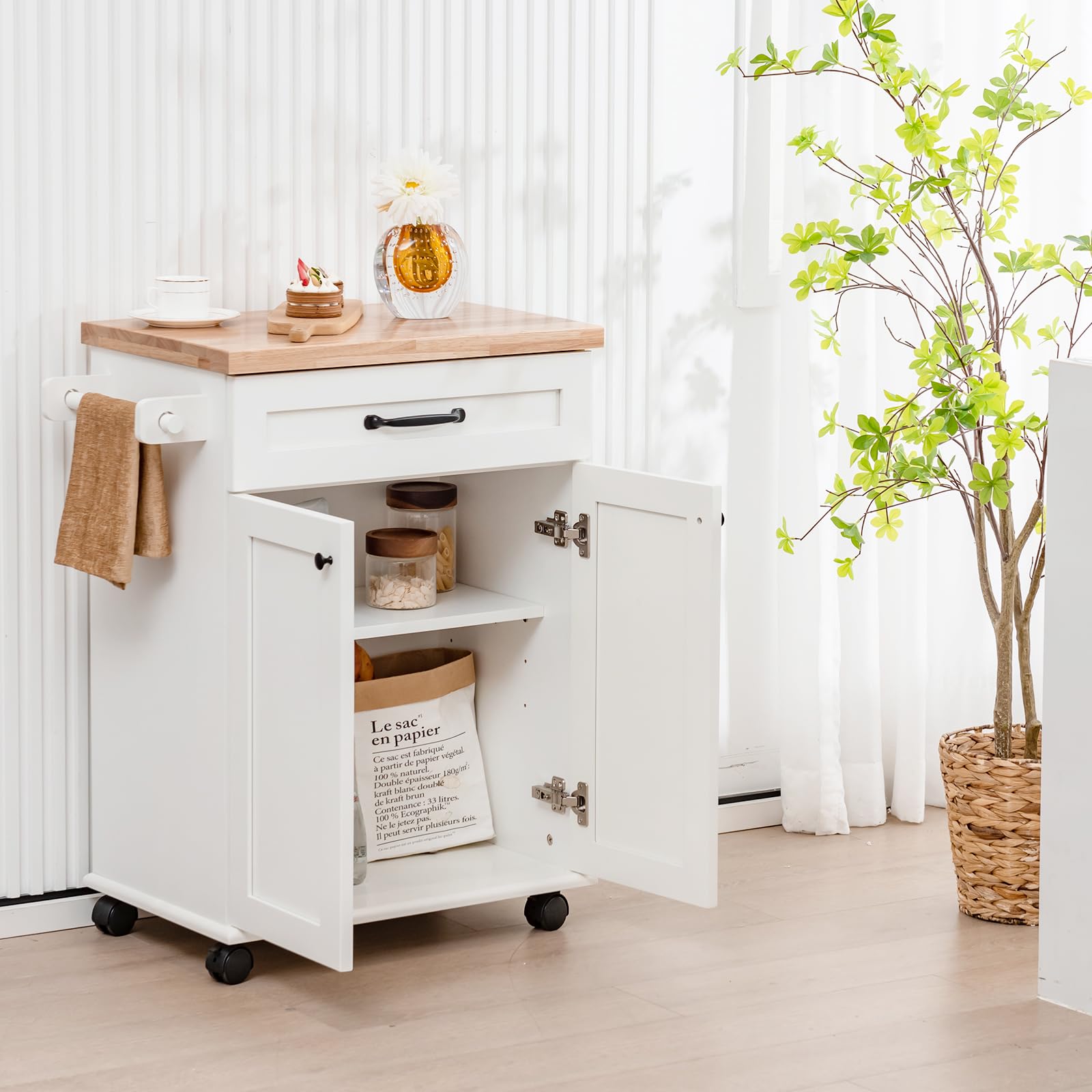 komfotteu-k-chenwagen-69x40x85-cm-mit-arbeitsplatte-servierwagen-holz-mit-schubl image 2