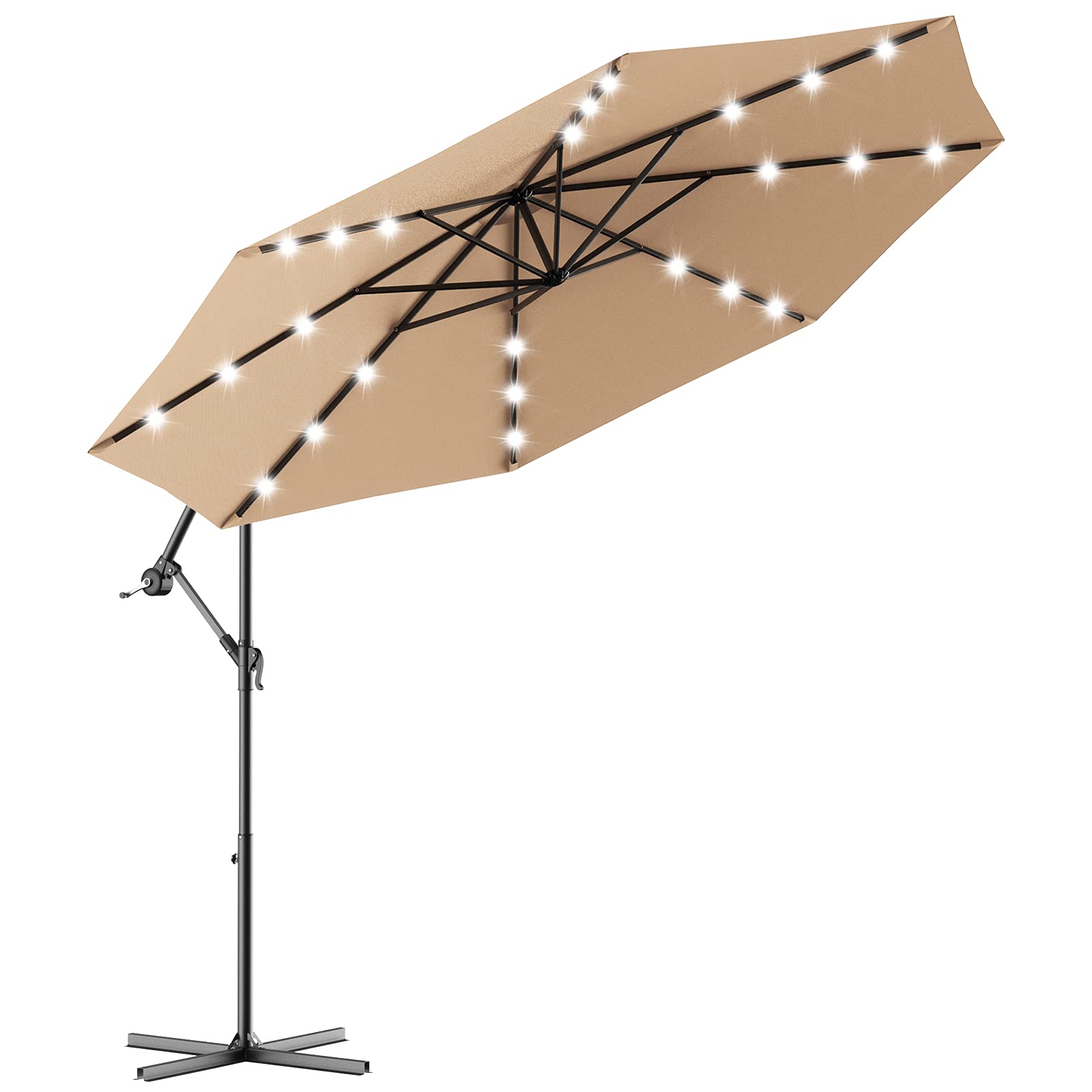 komfotteu-ampelschirm-300-cm-mit-led-beleuchtung-neigbar-mit-kurbel image 7