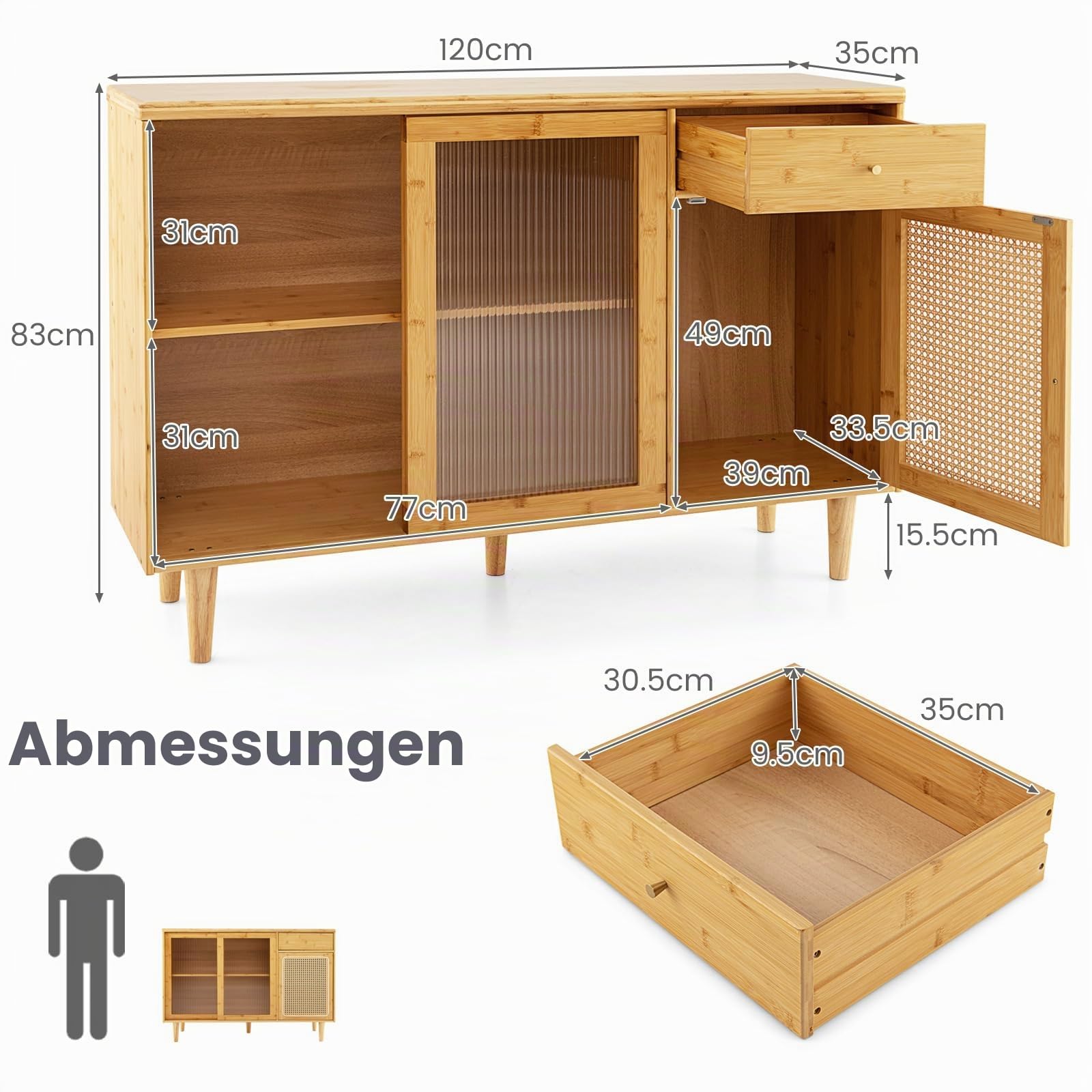 komfotteu-sideboard-bambus-rattan-120x35x83-cm-k-chenbuffet-natur image 3