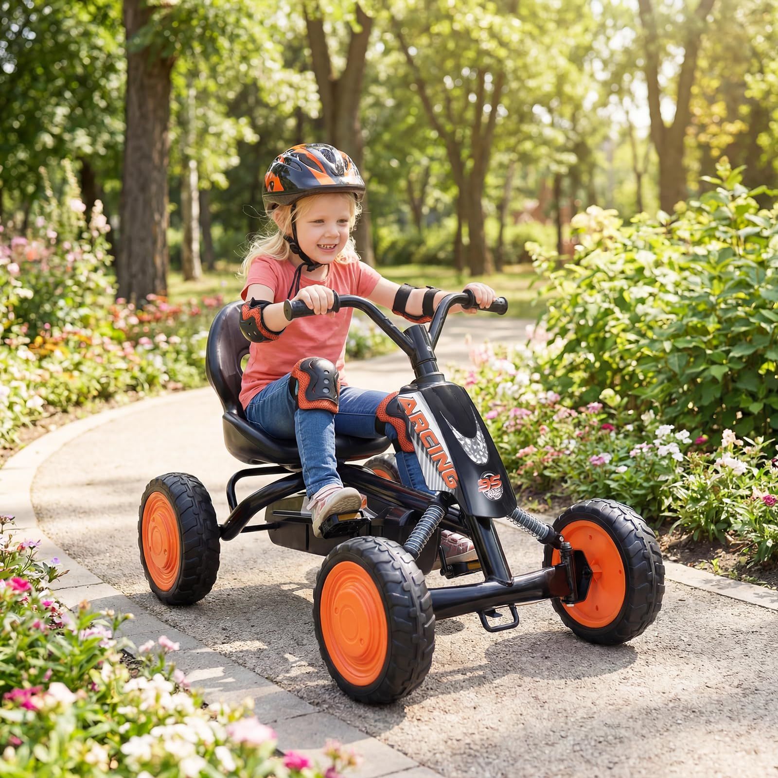 komfotteu-go-kart-f-r-kinder-3-8-jahre-mit-verstellbarem-sitz image 2