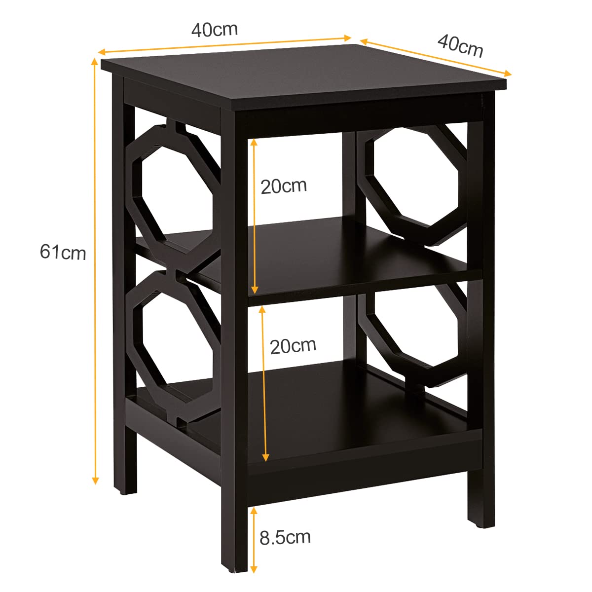 komfotteu-nachttisch-beistelltisch-3-ebenen-holz-braun-40x40x61-cm image 3