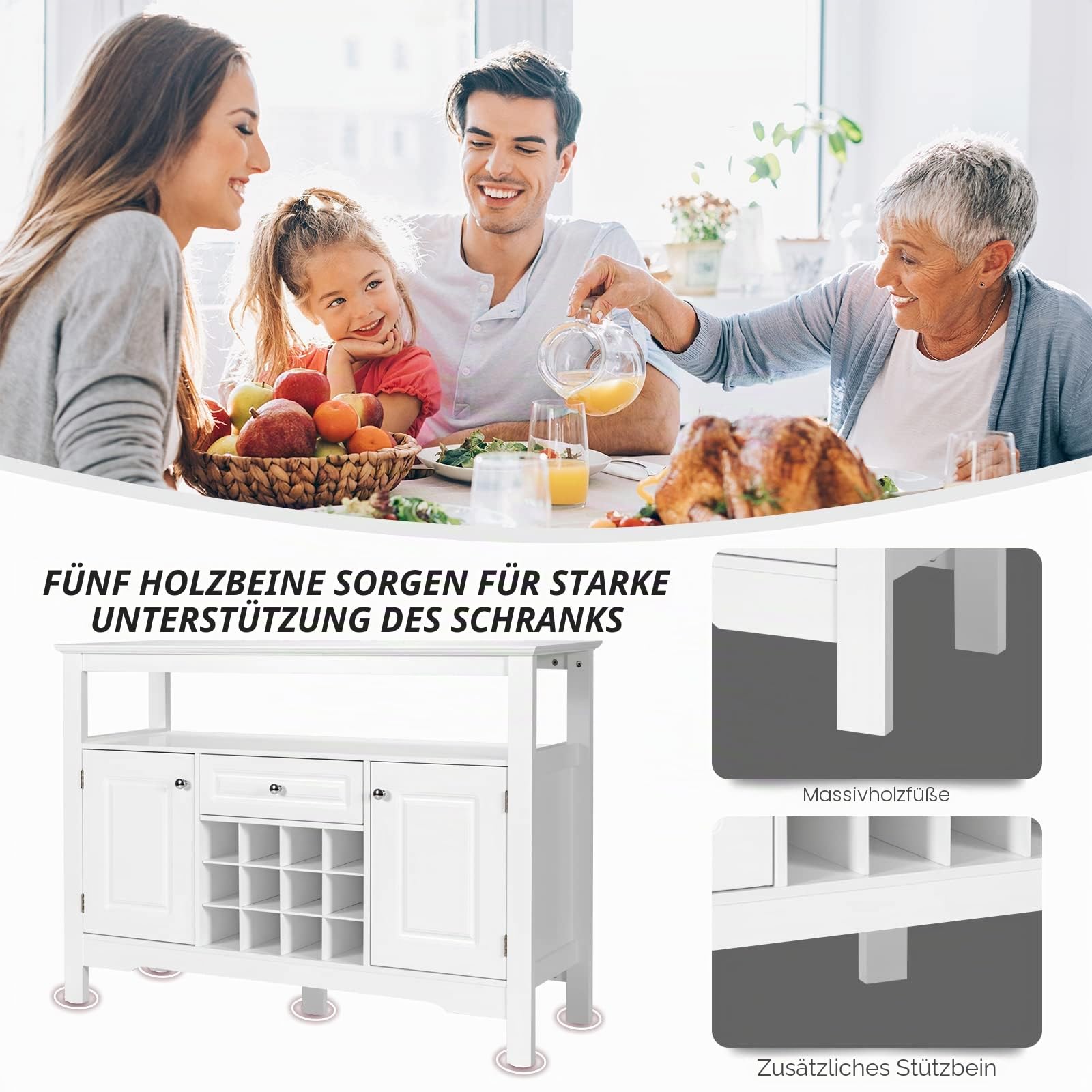komfotteu-sideboard-k-chenschrank-116x40x82cm-wei-mit-weinregal image 5