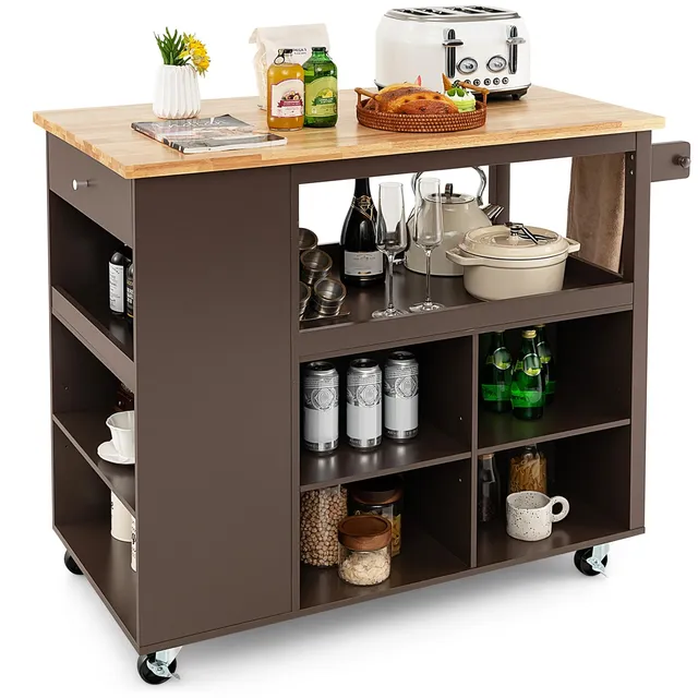 komfotteu-k-chenwagen-mit-arbeitsplatte-auf-rollen-116-5-cm-schwarz image 1