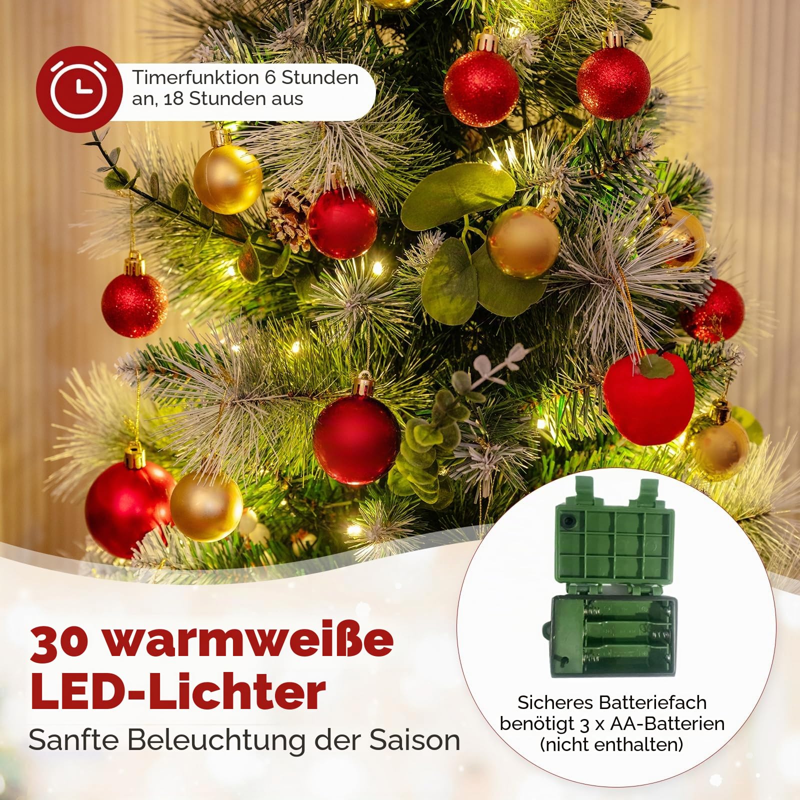 komfotteu-mini-christbaum-64-cm-mit-tannenzapfen-und-led-tisch-weihnachtsbaum image 3