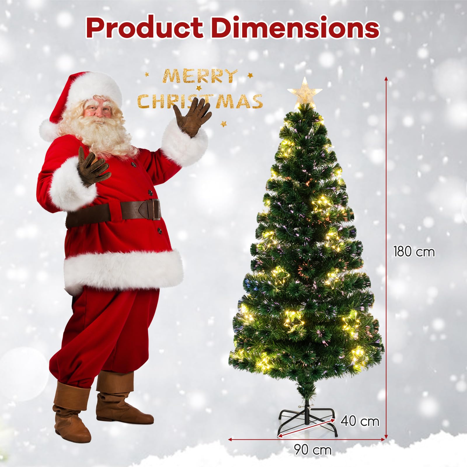 komfotteu-k-nstlicher-weihnachtsbaum-180-cm-mit-36-sternlichtern-230-spitzen image 6