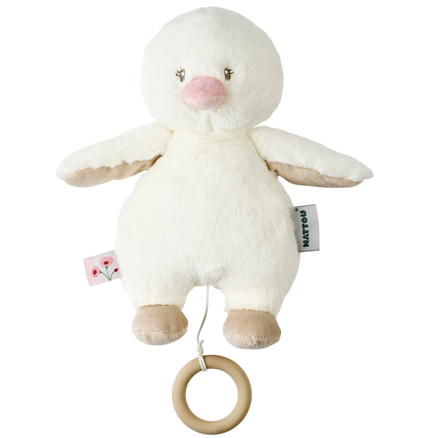 nattou-fanfan-musik-kuscheltier-ente-30-cm-offwhite image 1