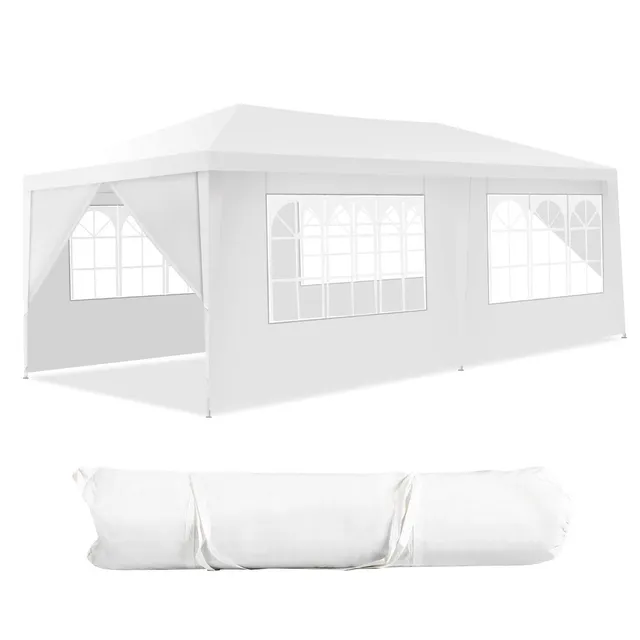 komfotteu-gartenpavillon-3x6m-partyzelt-mit-4-seitenw-nden-wei image 1