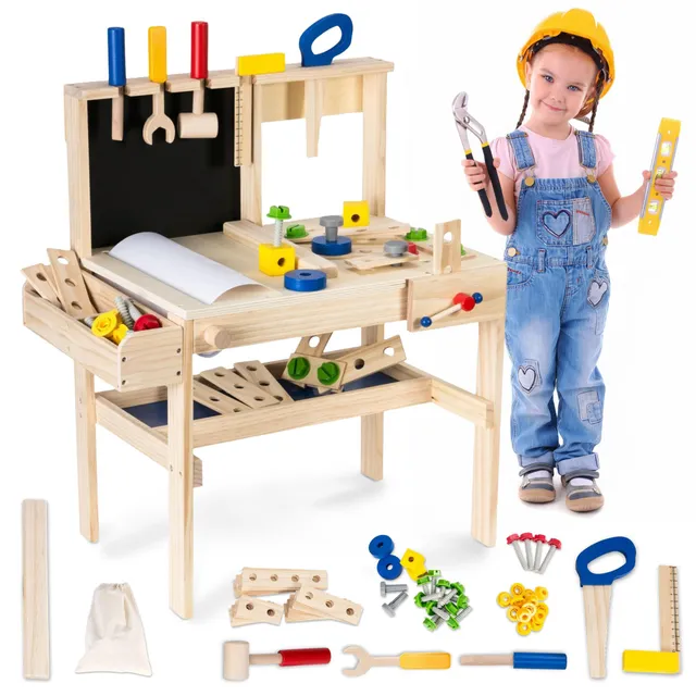 mamabrum-werkbank-kinder-aus-holz-mit-zubeh-r-56-5-cm-lernspielzeug-ab-3-jahre image 1