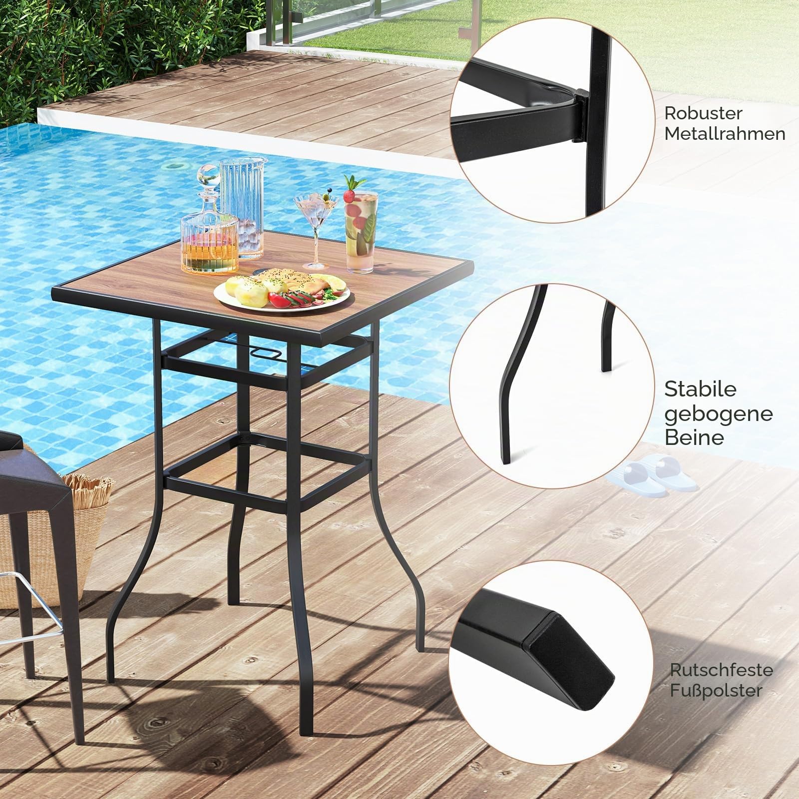 komfotteu-gartentisch-bistrotisch-quadratisch-70x70x102-cm-metall image 6