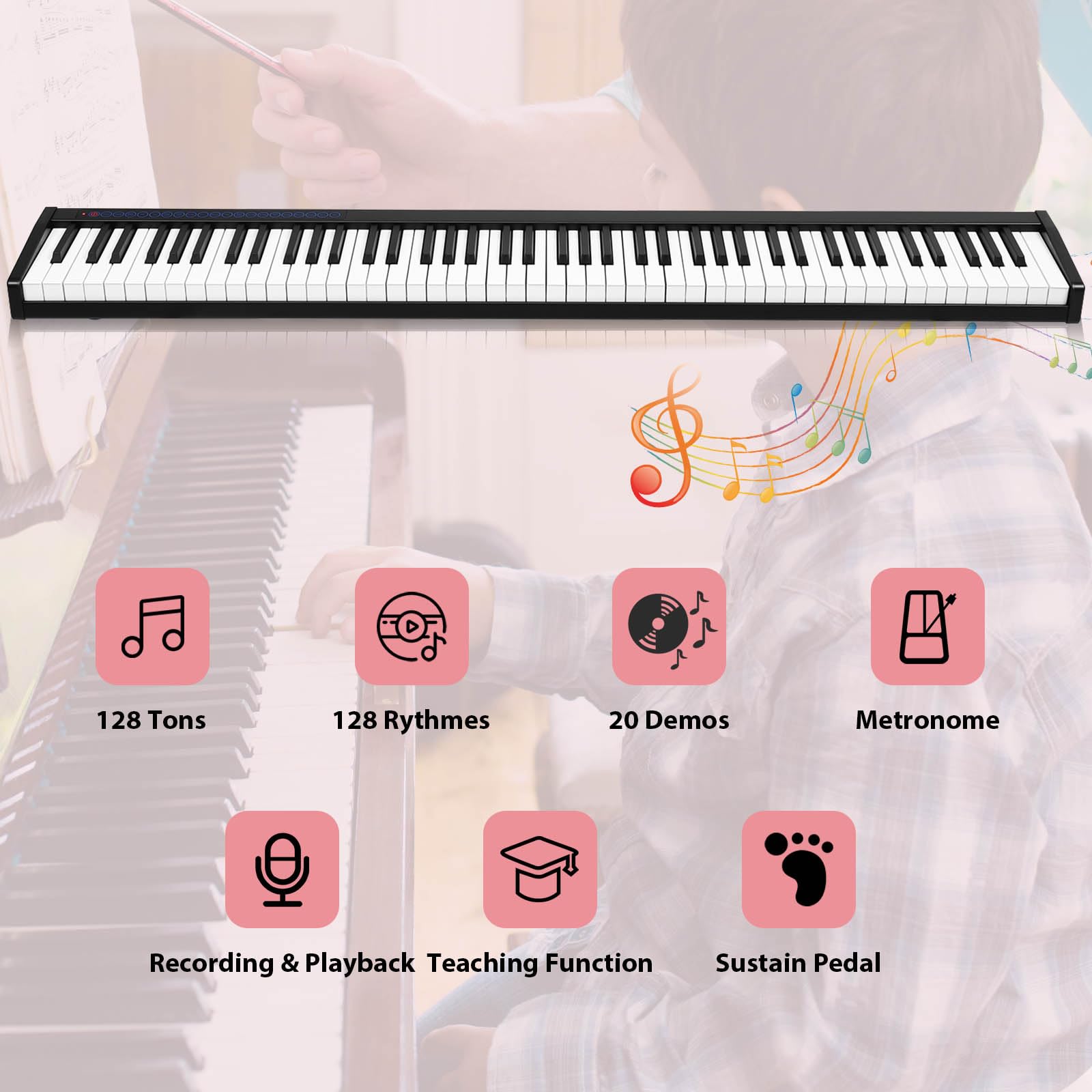 komfotteu-digitales-piano-88-halbgewichtete-tasten-mit-bluetooth-tragetasche-und image 5
