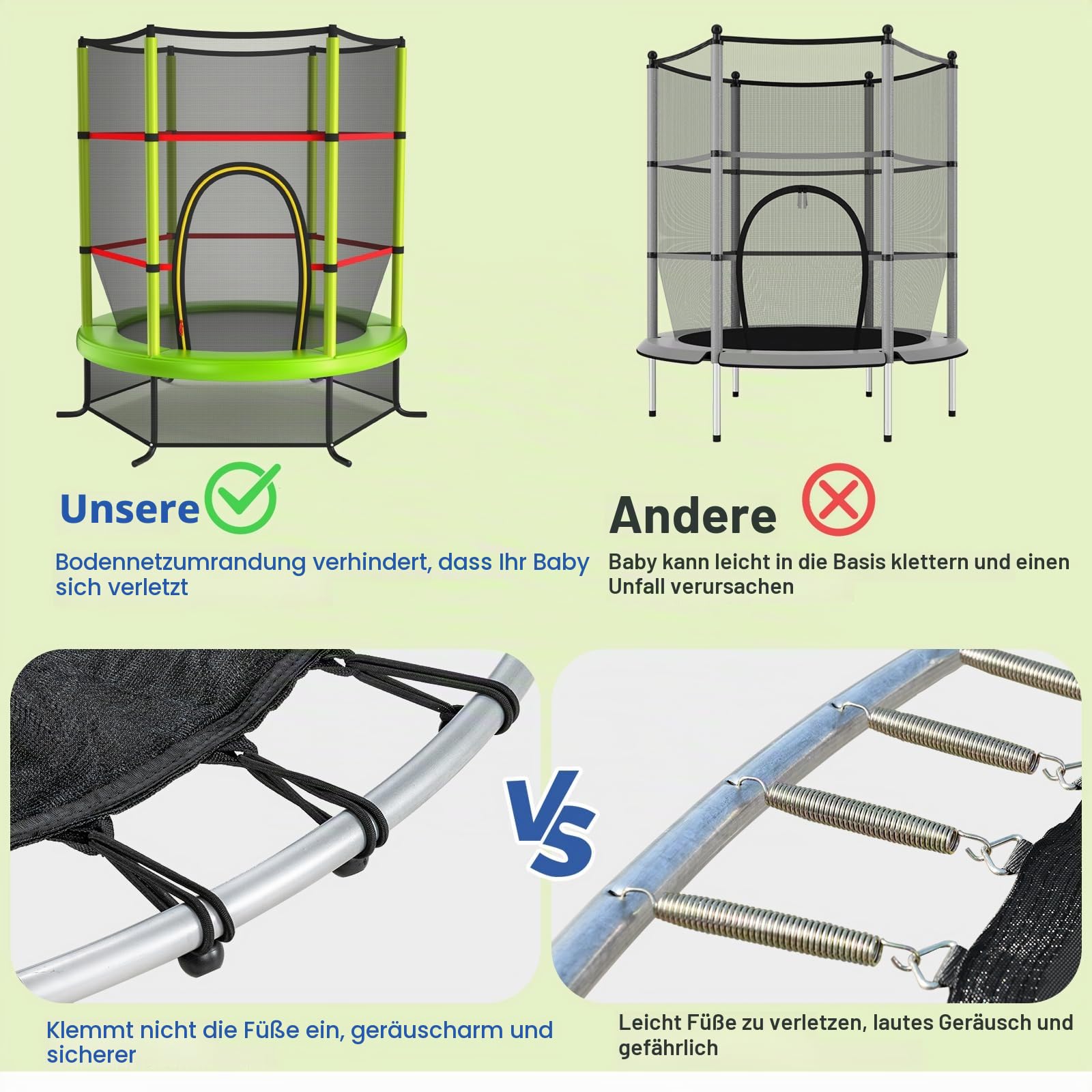 komfotteu-kindertrampolin-165-cm-mit-sicherheitsnetz-bis-135-kg image 5