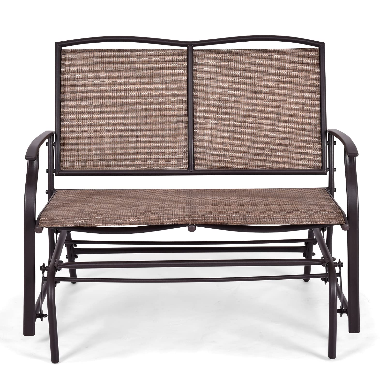 komfotteu-2-sitzer-schaukelbank-gartenbank-textilene-braun-105x71-5x93-cm-bis-18 image 4
