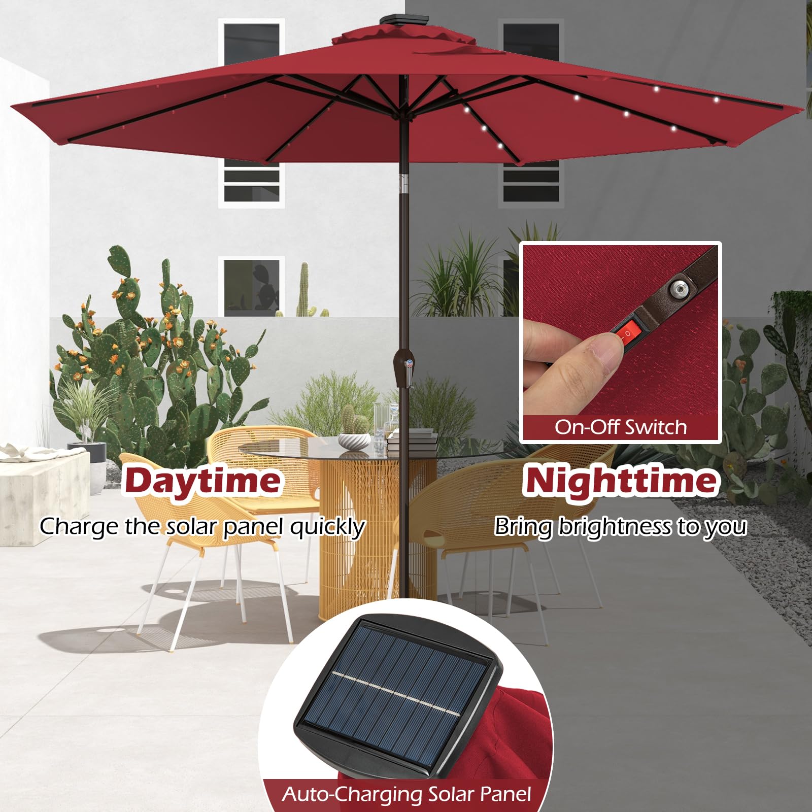 komfotteu-sonnenschirm-3-m-mit-led-knickbar-kurbel-8-rippen image 4