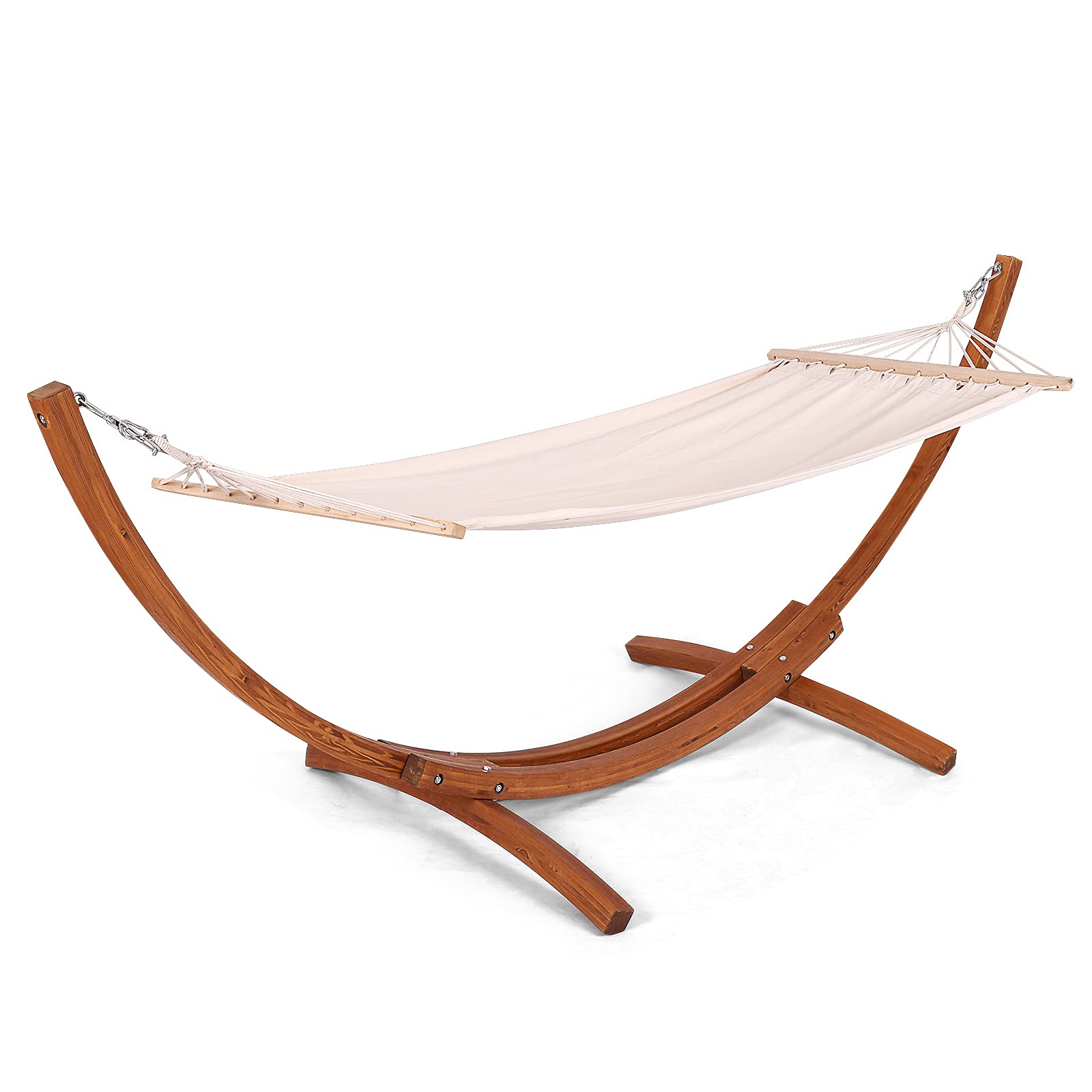 komfotteu-h-ngematte-mit-gestell-aus-holz-h-ngesessel-bis-120-kg-f-r-garten image 1