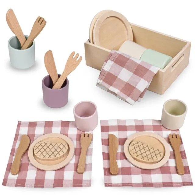 mamabrum-holz-dinner-set-geschirr-mit-untersetzer image 1