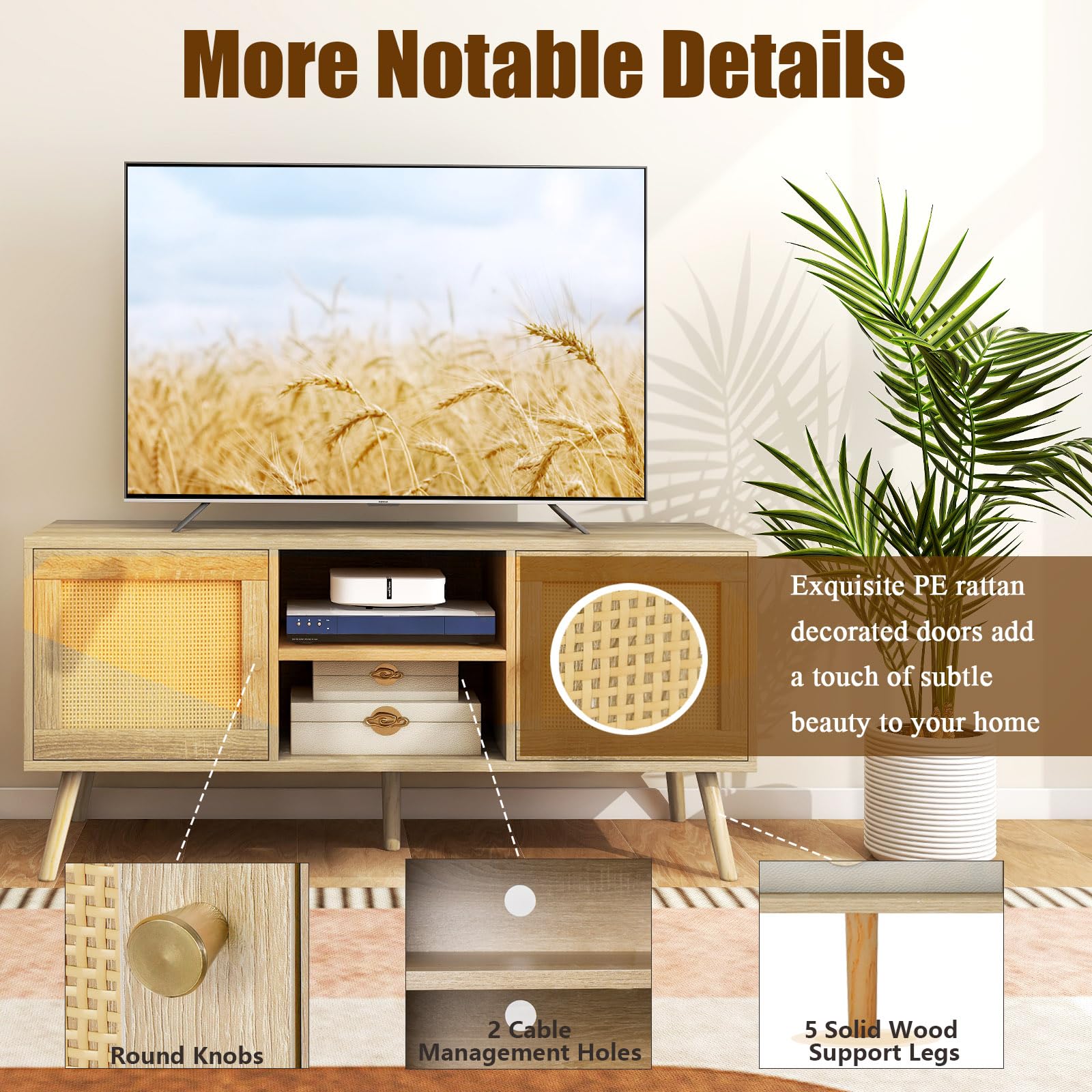 komfotteu-tv-bank-holz-120-cm-f-r-55-zoll-mit-rattan-schr-nken-natur image 5