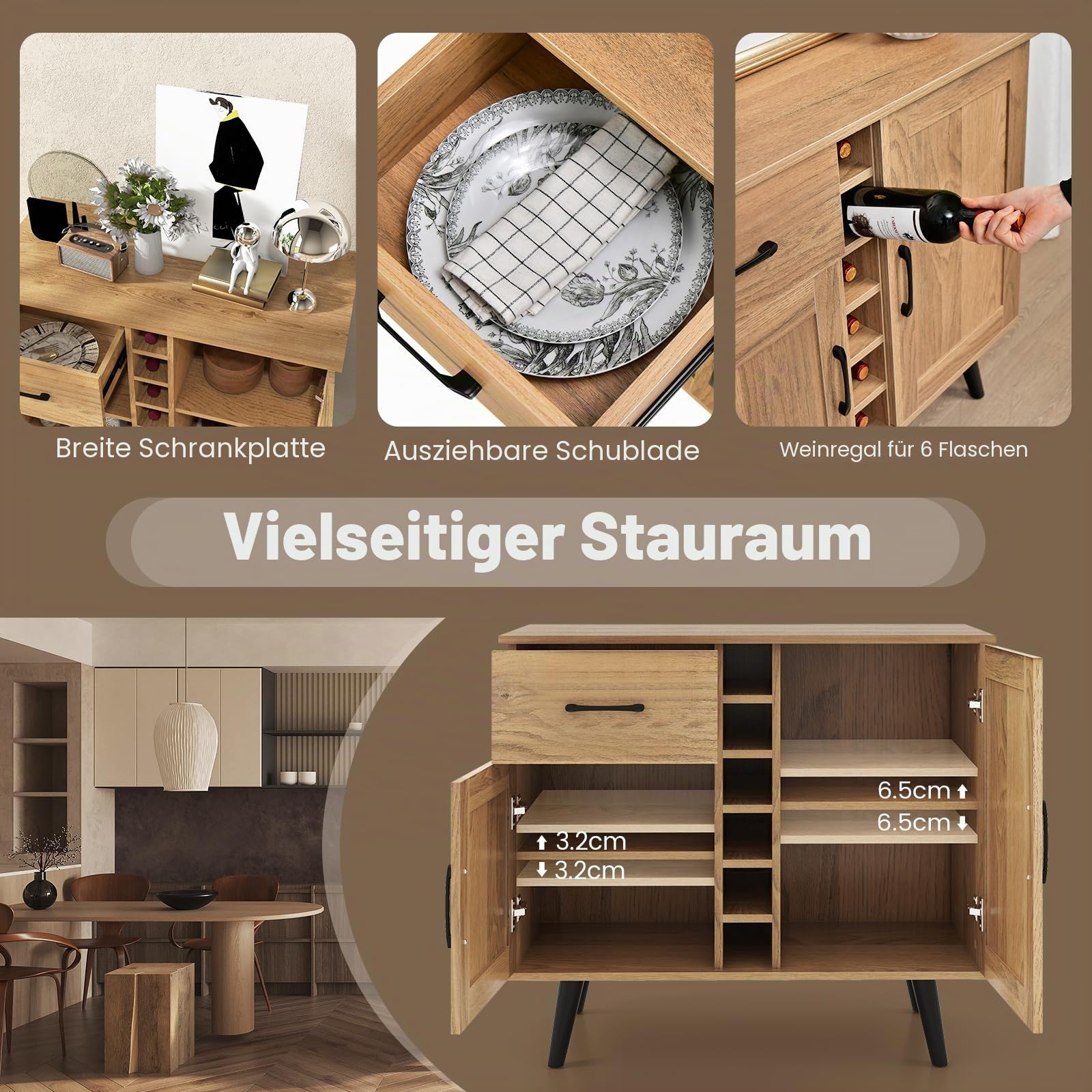 komfotteu-weinschrank-sideboard-90x40x79cm-f-r-6-flaschen-natur image 6