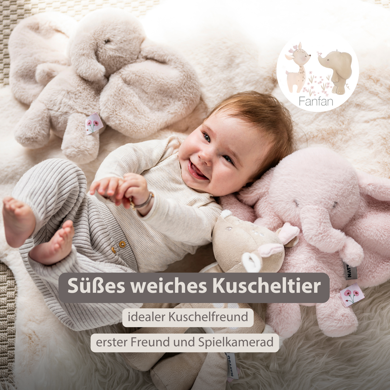nattou-fanfan-kuscheltier-elefant-30-cm-sand image 2