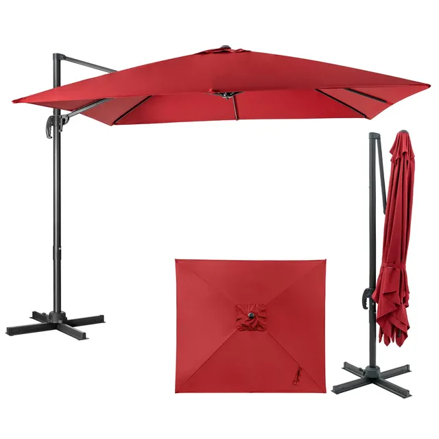 komfotteu-ampelschirm-300-cm-rechteckig-knickbar-h-henverstellbar-mit-kreuzbasis image 1