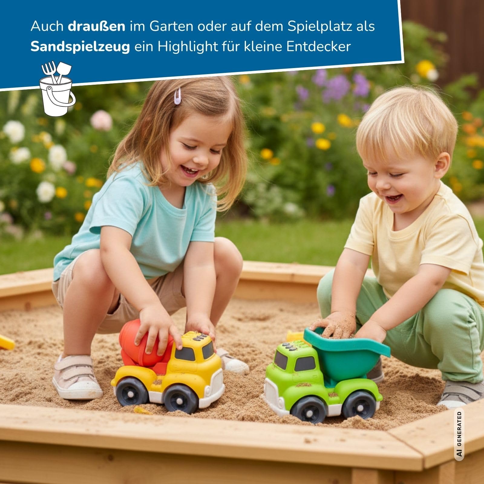 alldoro-spielzeugautos-4er-set-kipplaster-betonmischer-rennauto-pickup image 4