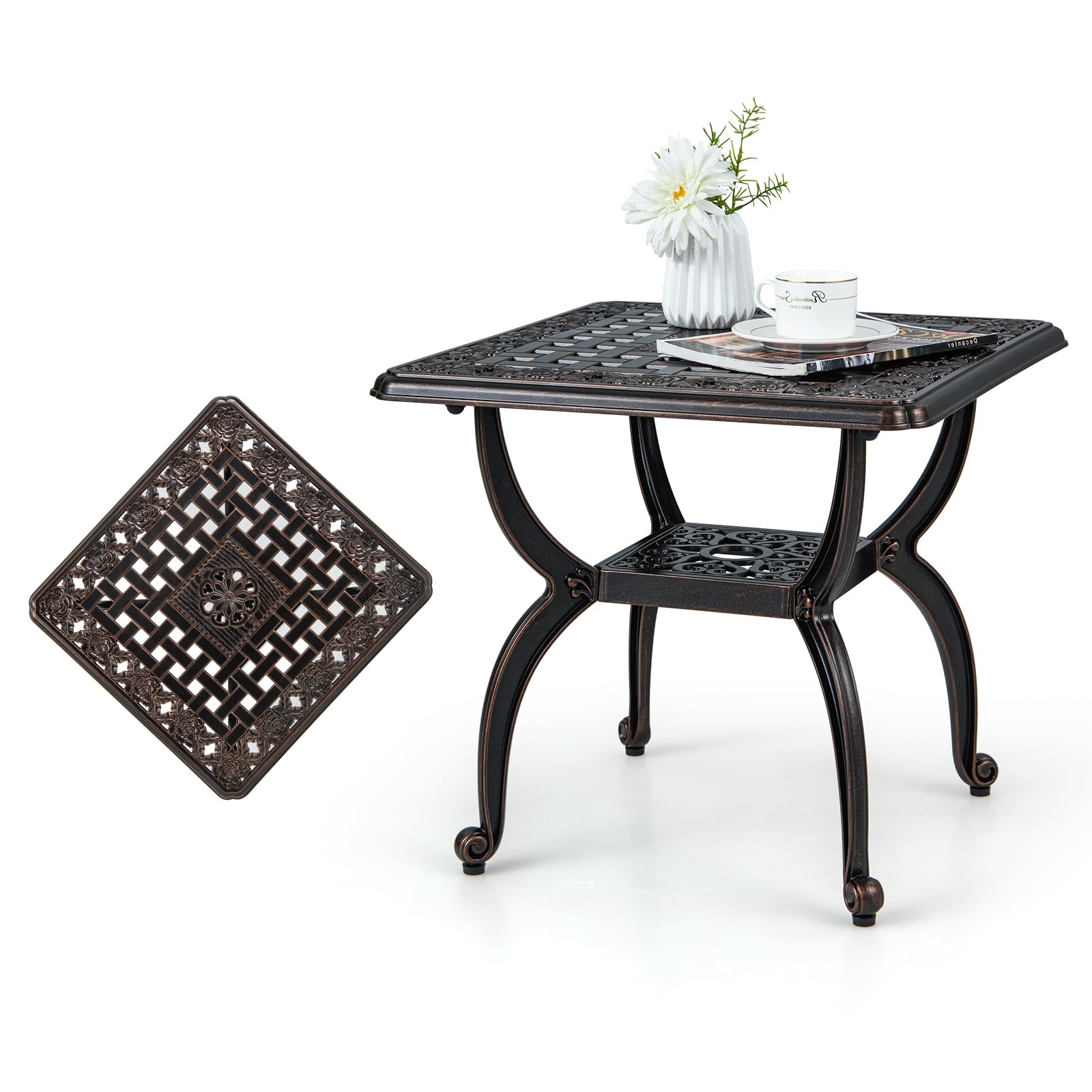 komfotteu-quadratischer-gartentisch-aus-aluminiumguss-53x53x48-cm-wetterfest image 1