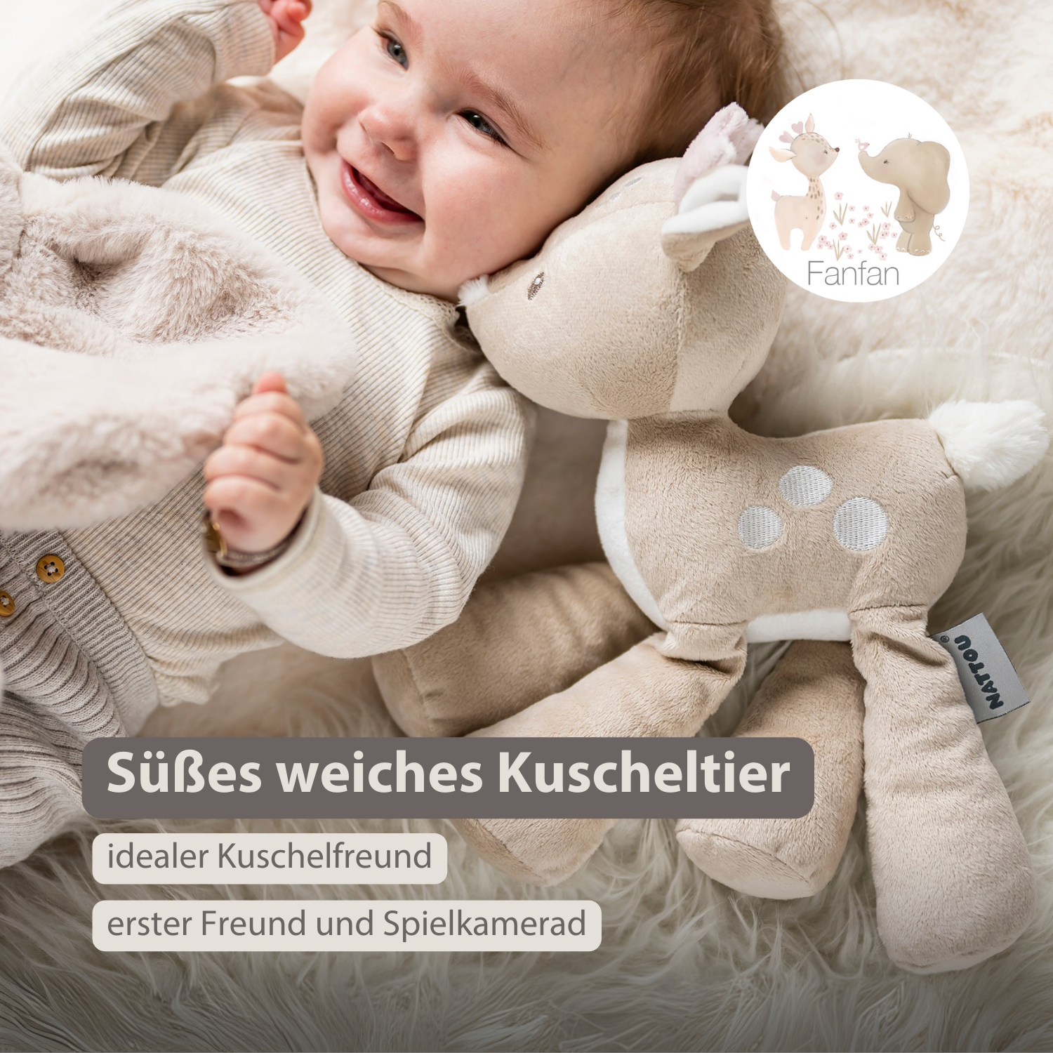 nattou-fanfan-kuscheltier-rehkitz-30-cm-beige image 2
