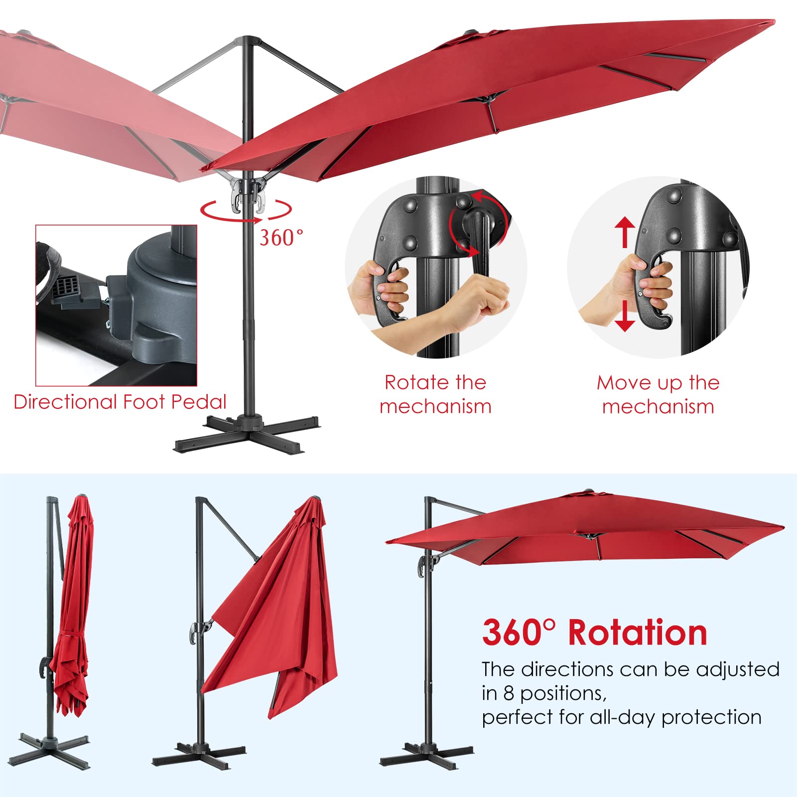 komfotteu-ampelschirm-300-cm-rechteckig-knickbar-h-henverstellbar-mit-kreuzbasis image 3