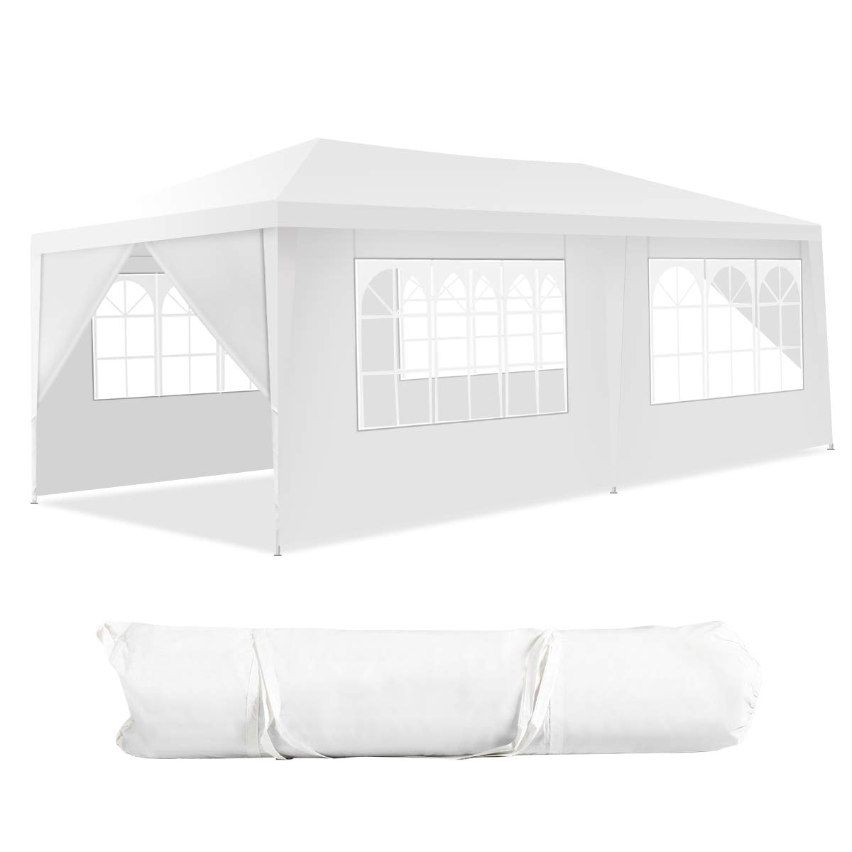 komfotteu-gartenpavillon-3x6m-partyzelt-mit-4-seitenw-nden-wei image 1
