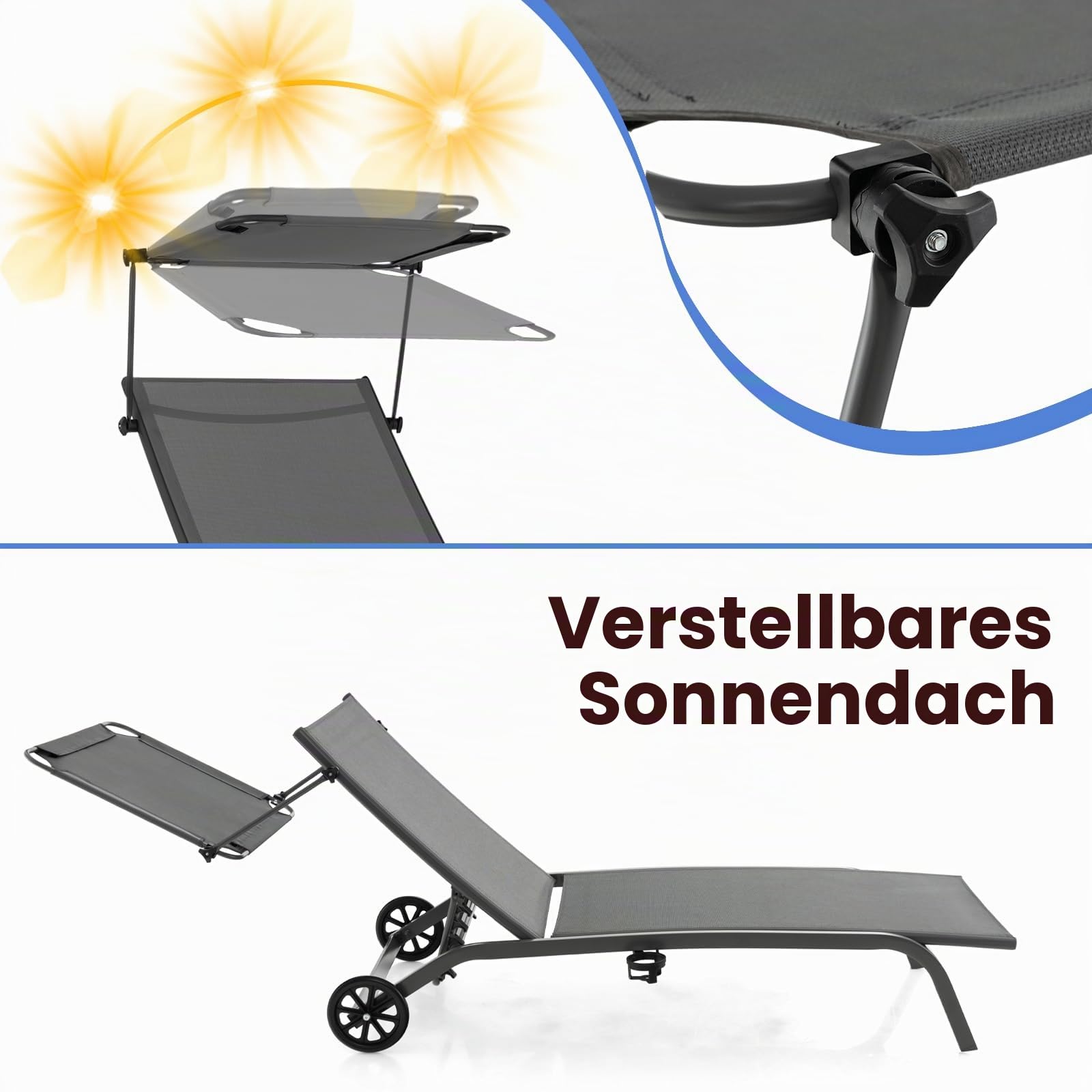 komfotteu-sonnenliege-mit-sonnendach-rollen-und-getr-nkehalter-grau-bis-150-kg image 5