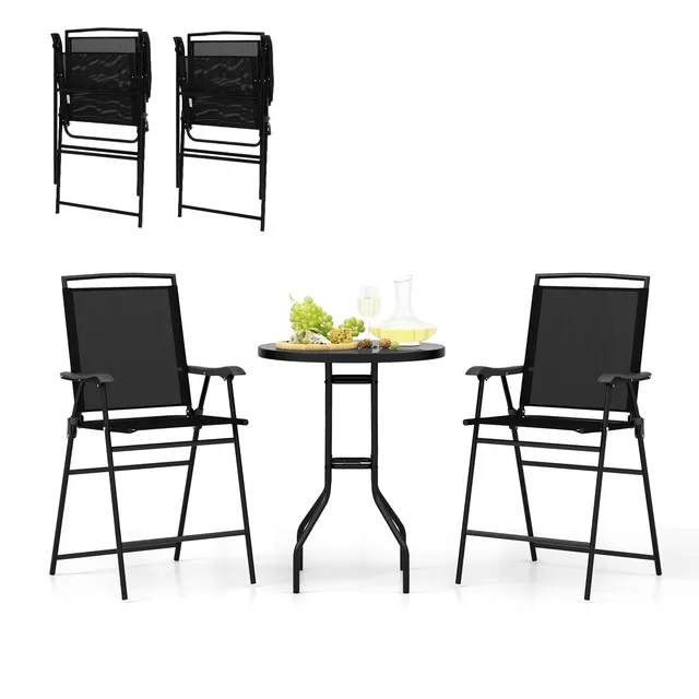 komfotteu-sitzgruppe-3-teilig-klappbar-mit-schirmloch image 1