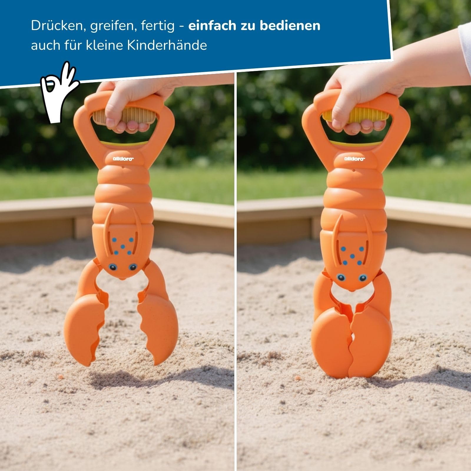 alldoro-sandgreifer-hummer-2er-set-34-cm-hellblau-orange image 6