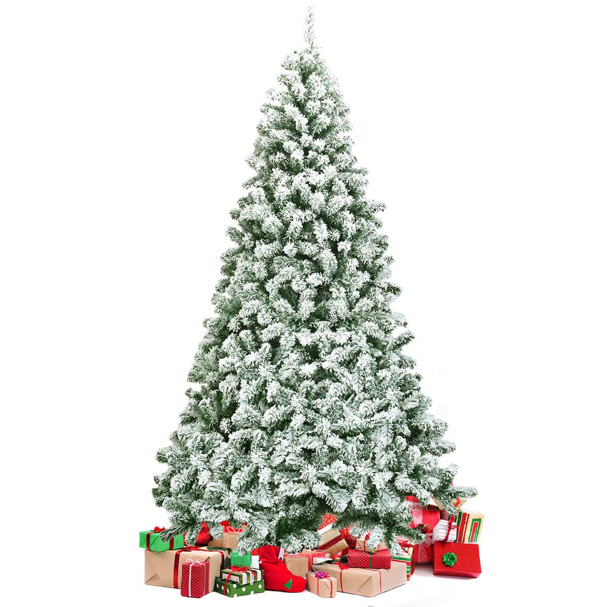 komfotteu-k-nstlicher-weihnachtsbaum-225-cm-mit-schneeflocken-und-metallbasis image 8