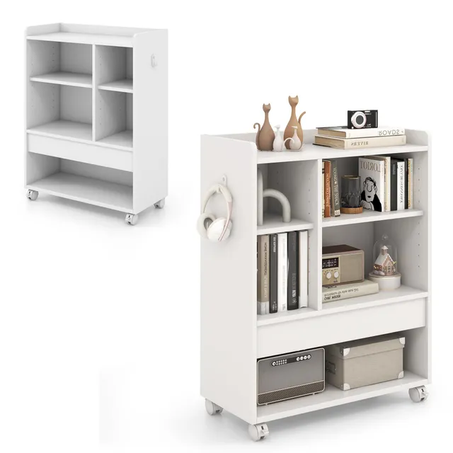 komfotteu-rollcontainer-wei-63-5x30x84-5-cm-b-roschrank-mit-schublade-auf-rollen image 1