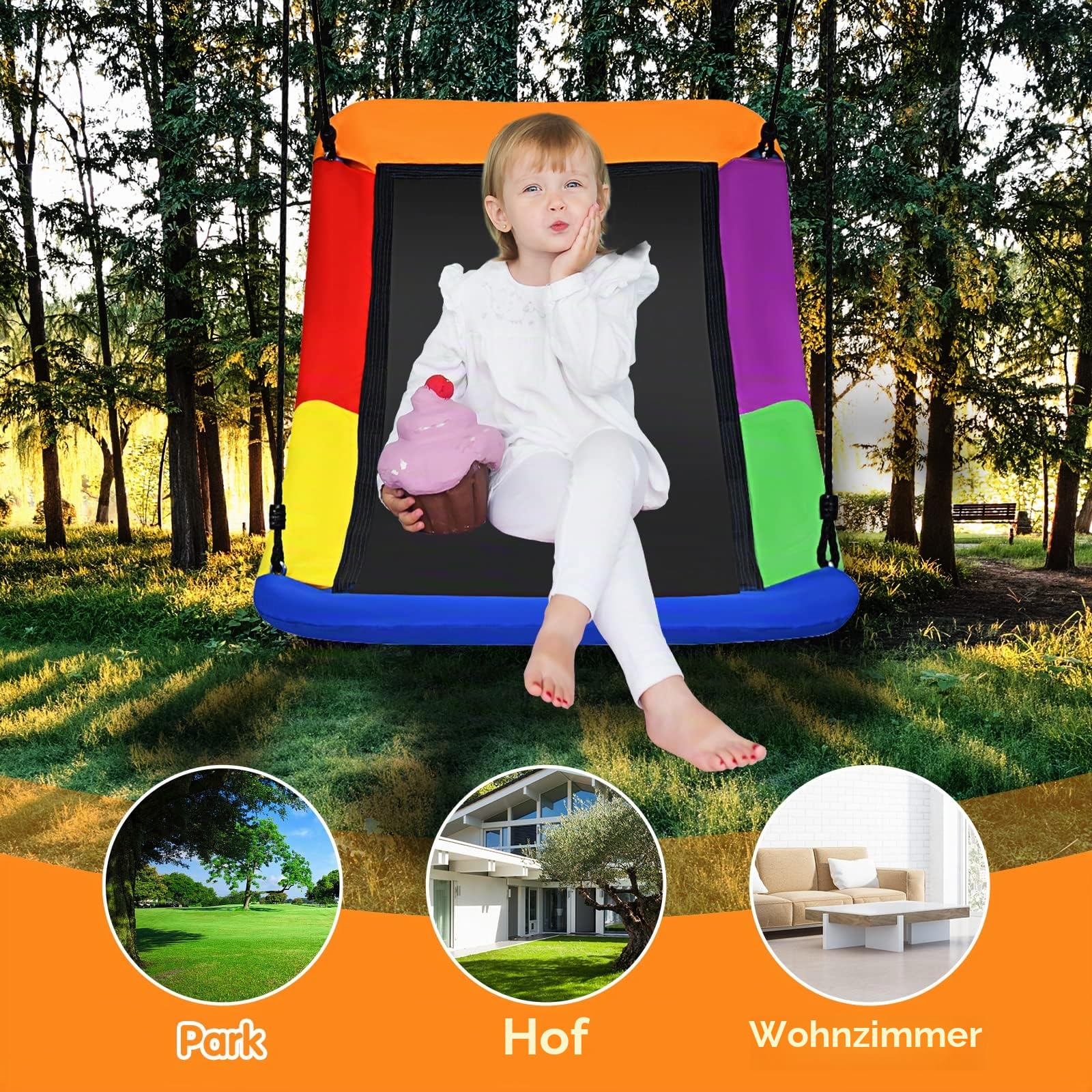 komfotteu-nestschaukel-mit-verstellbaren-seilen-outdoor-schaukel-bis-150-kg image 6