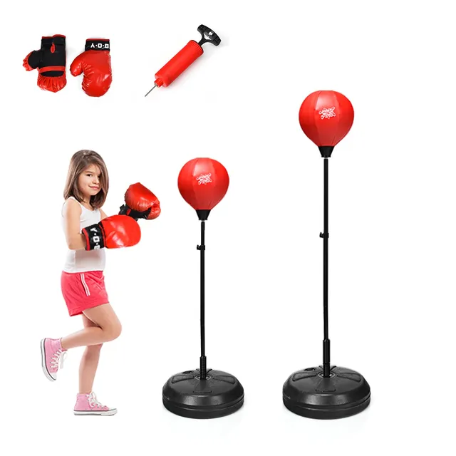 komfotteu-punchingball-standbox-set-h-henverstellbar-120-154-cm-mit-boxhandschuh image 1