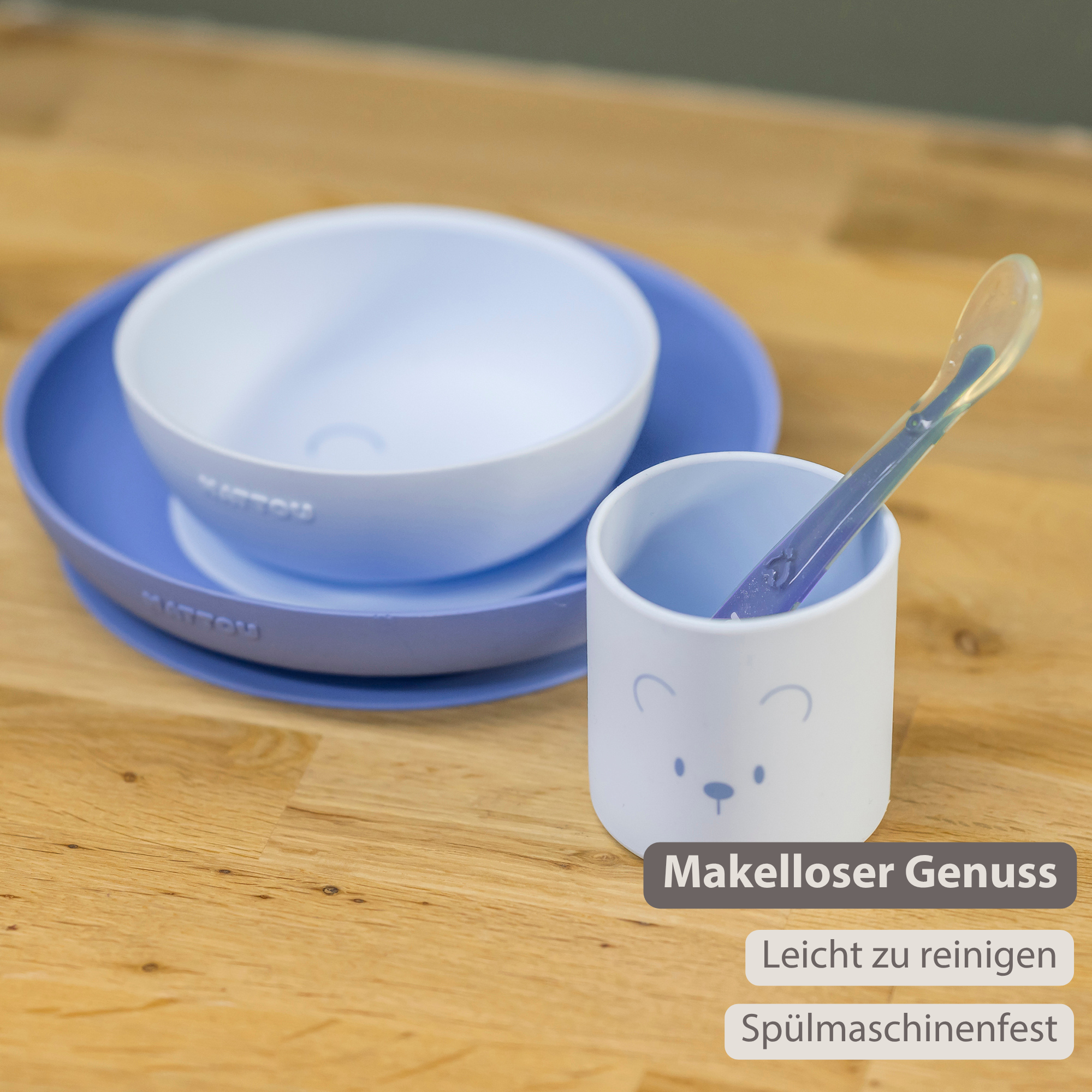 nattou-mealtime-b-r-geschirrset-kinder-silikon-4-teilig-teller-schale-becher-l-f image 2