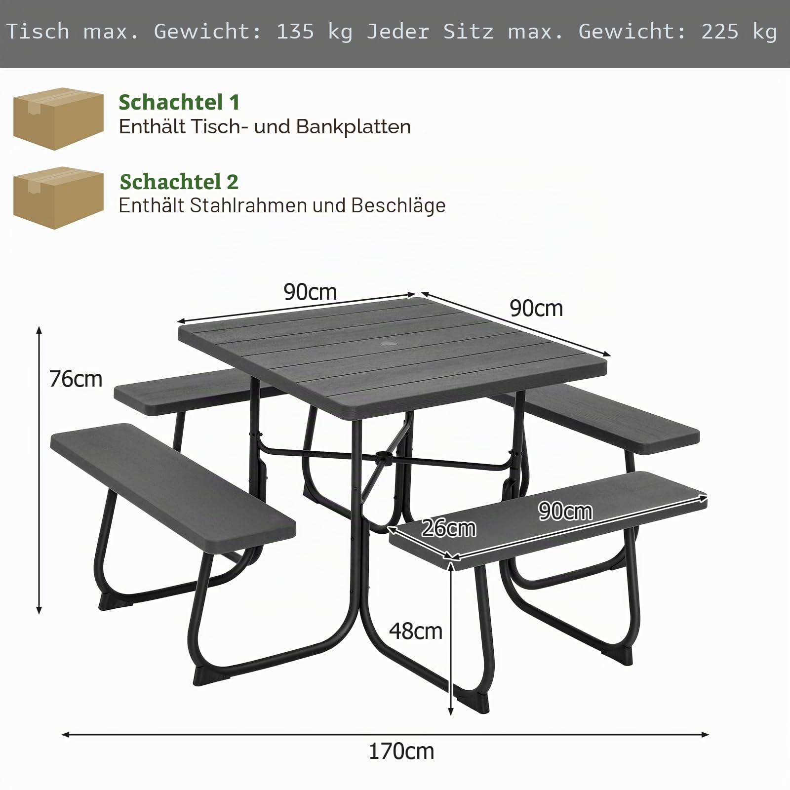 komfotteu-bierzeltgarnitur-8-personen-picknicktisch-set-schwarz image 6