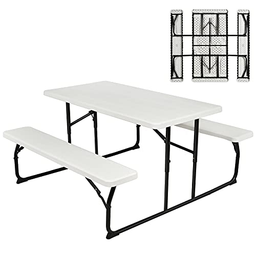 komfotteu-campingtisch-mit-st-hlen-klappbar-bierzeltgarnitur-3-teilig-wei image 8