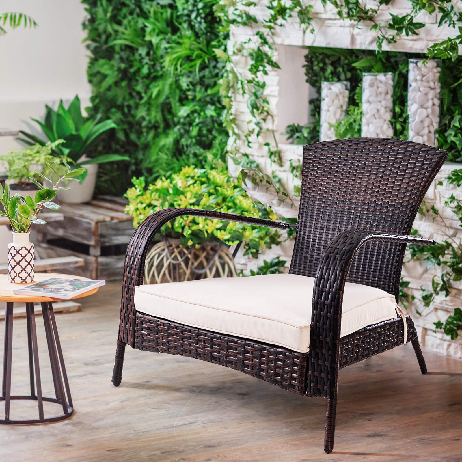 komfotteu-gartenstuhl-rattan-braun-adirondack-stuhl-mit-kissen-bis-120-kg image 2