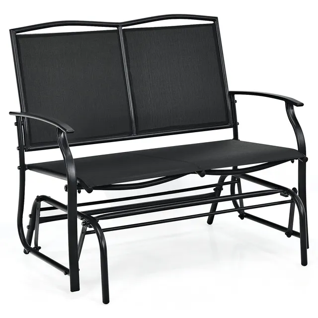 komfotteu-schaukelbank-2-sitzer-textilene-schwarz-105x71-5x93-cm-bis-180-kg image 1
