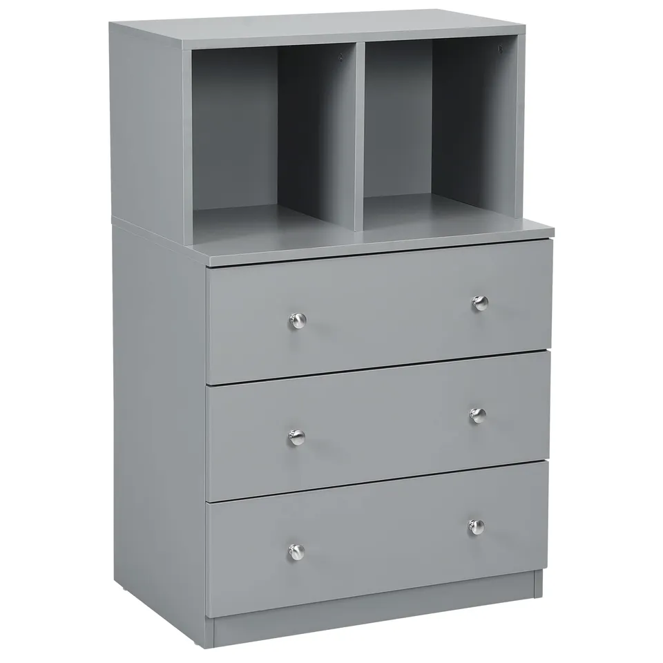 komfotteu-kommode-aus-holz-grau-60-x-40-x-94-cm-mit-3-schubladen-und-2-f-chern image 1