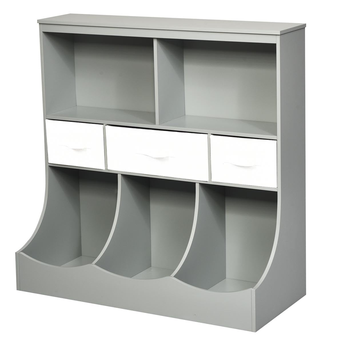 komfotteu-spielzeugregal-grau-93x40x93-cm-mit-3-schubladen image 8