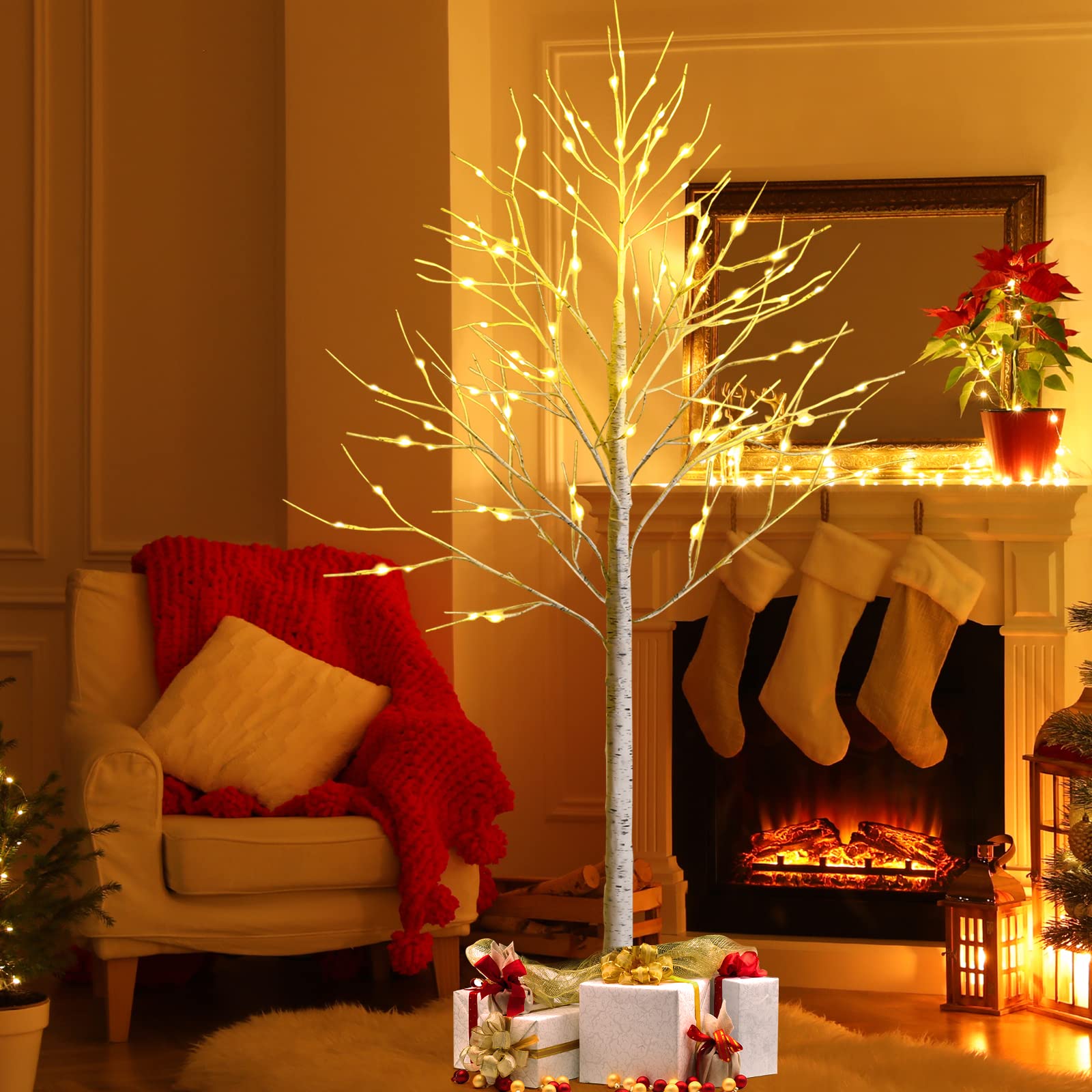 komfotteu-lichterbaum-birke-led-180-cm-mit-96-warmwei-en-lichtern image 2