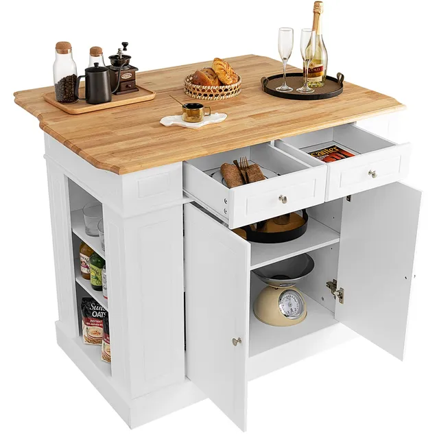 komfotteu-k-cheninsel-mit-ausziehplatte-120x61x92-cm-wei image 1