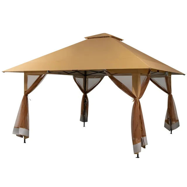 komfotteu-gartenpavillon-4x4-m-braun-h-henverstellbar-mit-doppeldach-seitenteile image 1