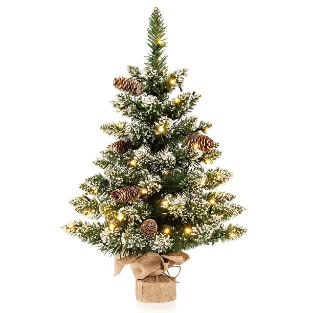 komfotteu-mini-weihnachtsbaum-64-cm-mit-50-led-und-schneeflocken image 1